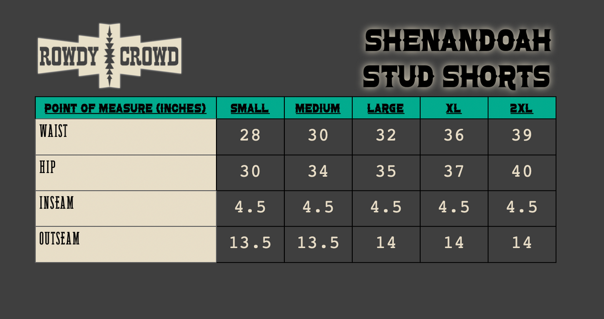 DS BLACK- Shenandoah Stud Shorts