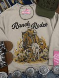 Ranch Rodeo Cowboy Roping Graphic Sweatshirt